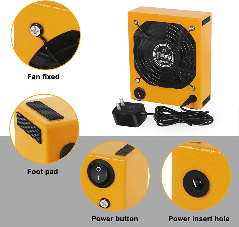 NOEVSBIG Solder Fume Extractor Smoke Absorber Remover Smoke Prevention Absorber Smoke Fan 12V Soldering Fan DIY Working Fan Fume Extractor for Soldering Station Stained Glass Laser Cutter Repairing DIY Hobby - Image 2